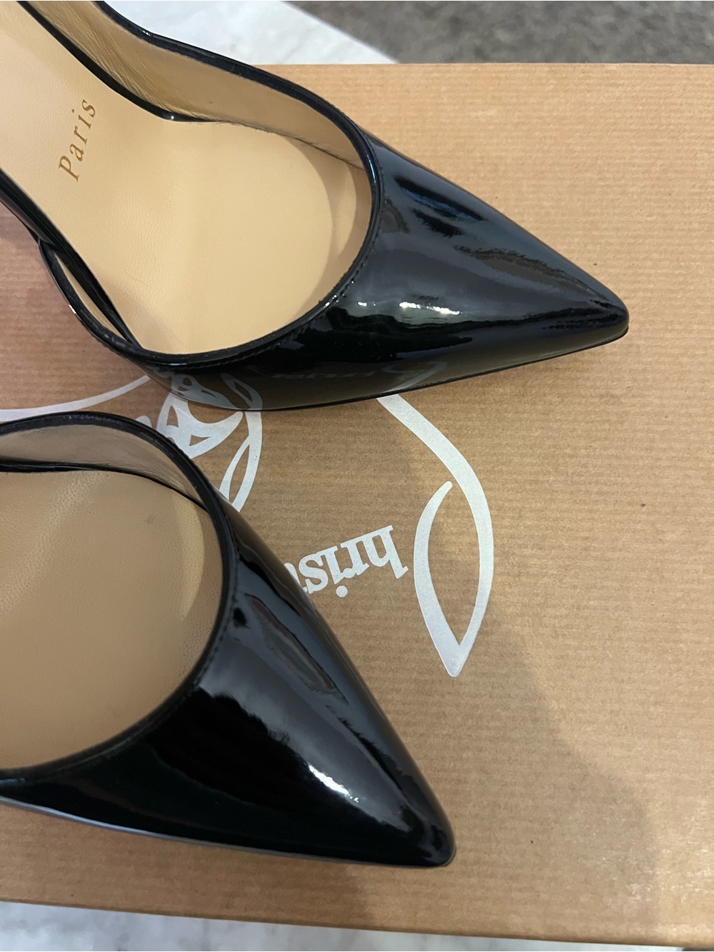 Christian Louboutin Black Patent Iriza 100 Pumps - Picture 3 of 6